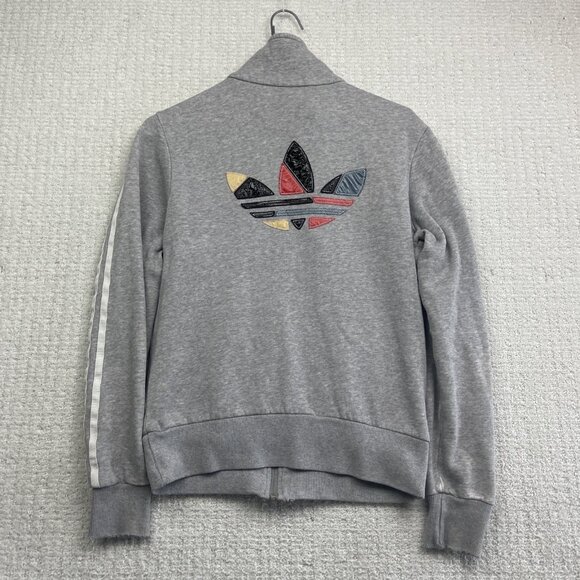 Retro ADIDAS Track Jacket Women Sz S Patchwork Logo Stripes Classic Original ** - Picture 1 of 16
